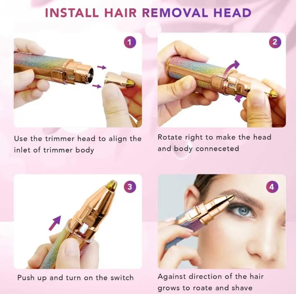 2 in 1 Facial Hair Remover | Eyebrow Trimmer | Rechargeable | Free Gift Card 🎁